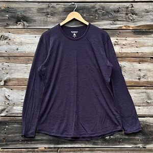 Seg’ments Merino Wool Purple Long Sleeve Thermal Layering Tee Size XL